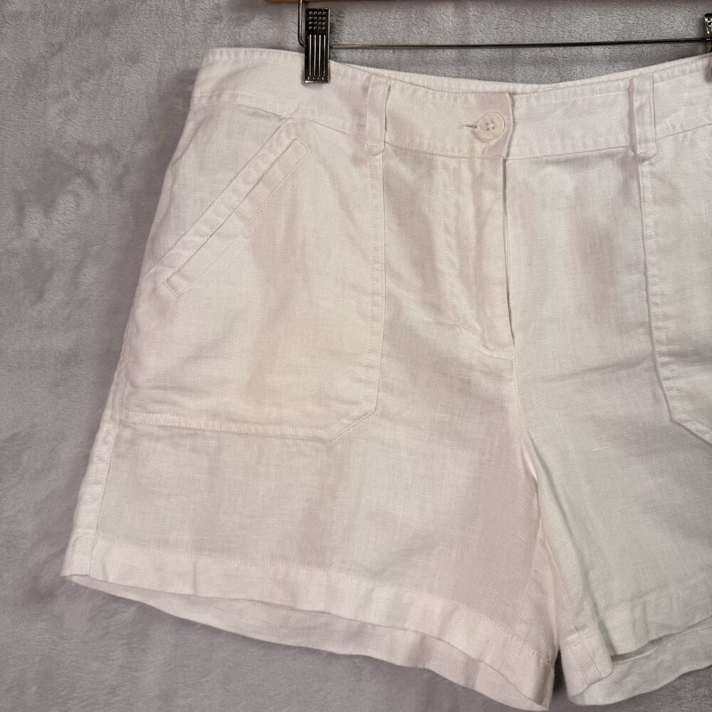 Tommy Bahama 100% Linen Shorts Women's 12 White Resortwear Beach Summer Vacation - Picture 6 of 15